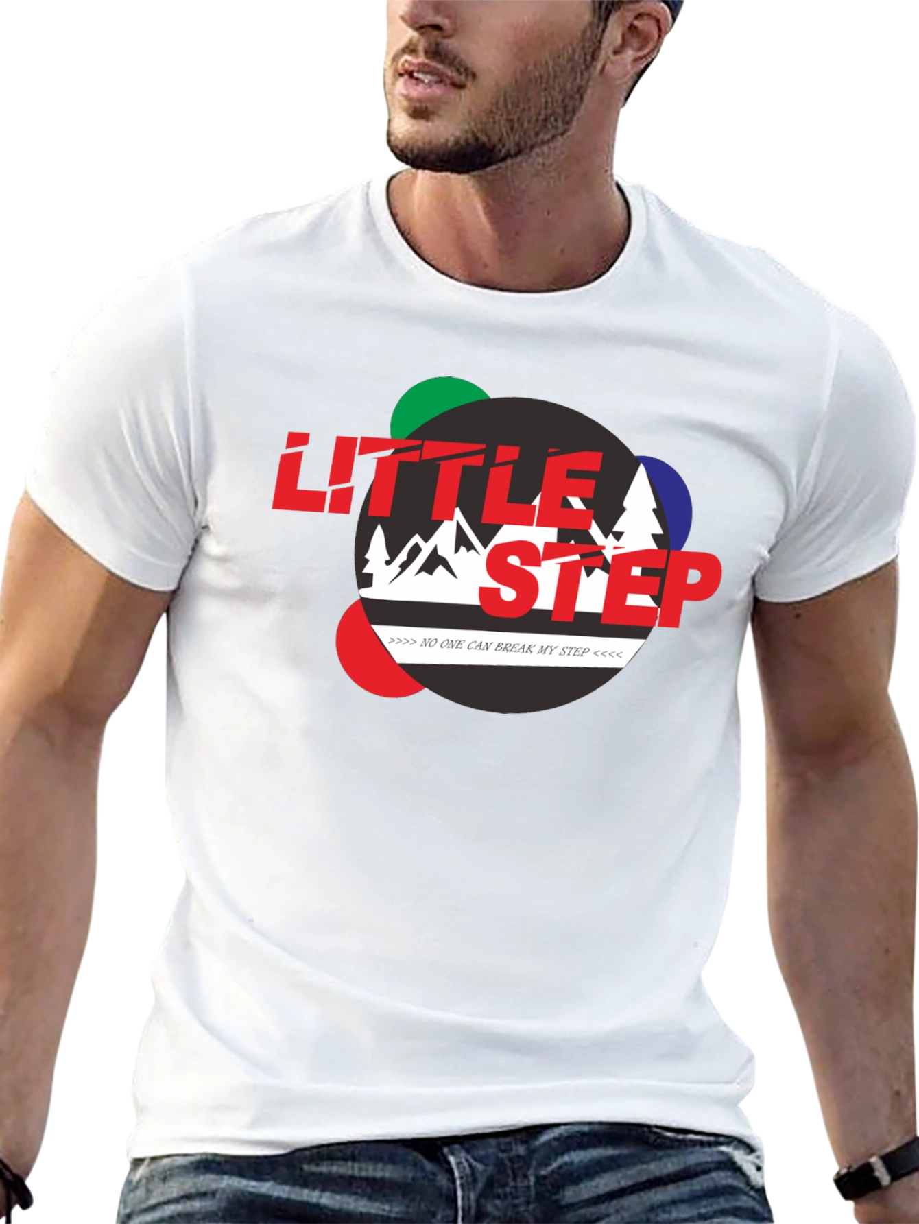 Little Step Graphic Print Black T-Shirt