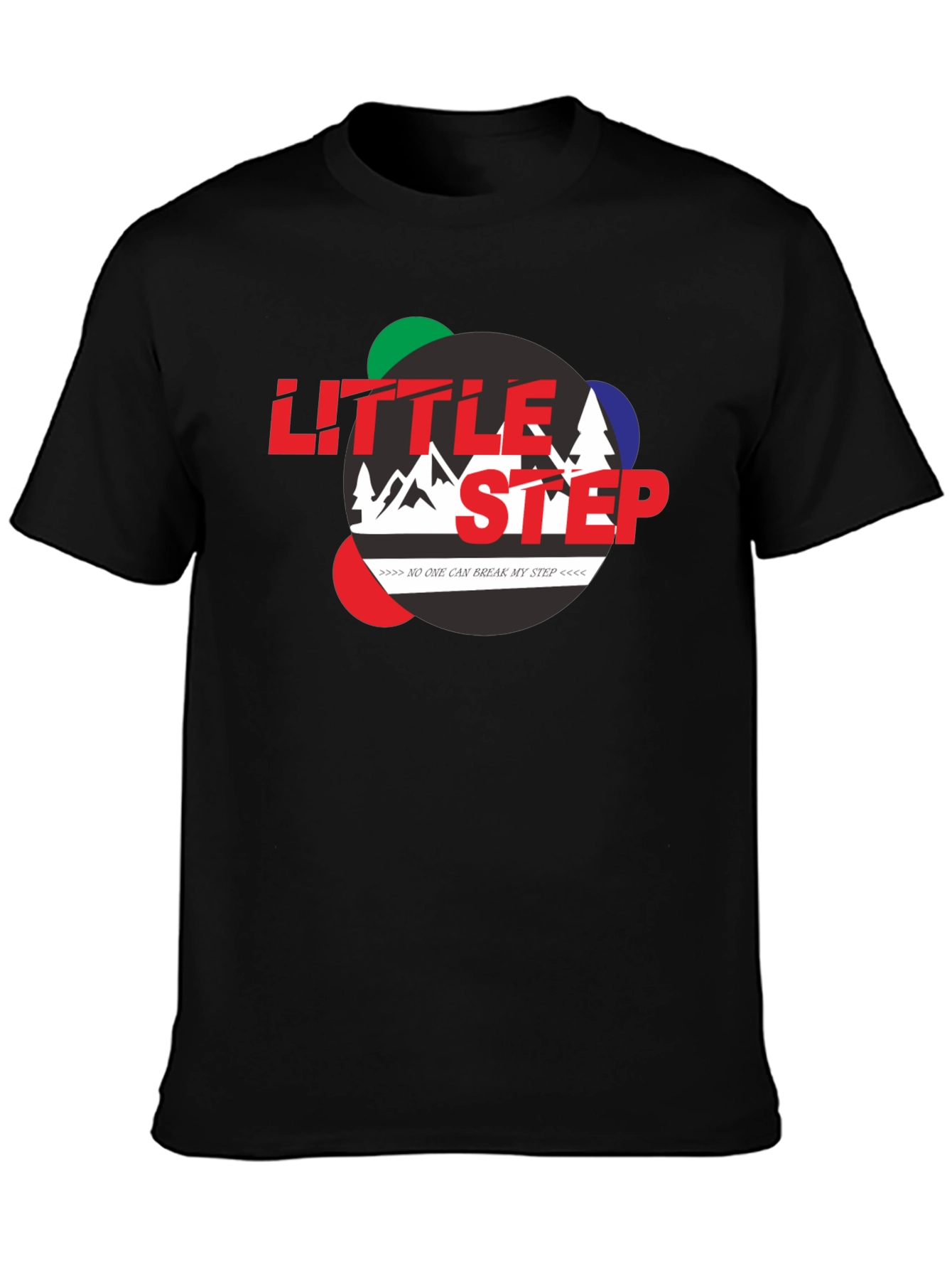 Little Step Graphic Print Black T-Shirt