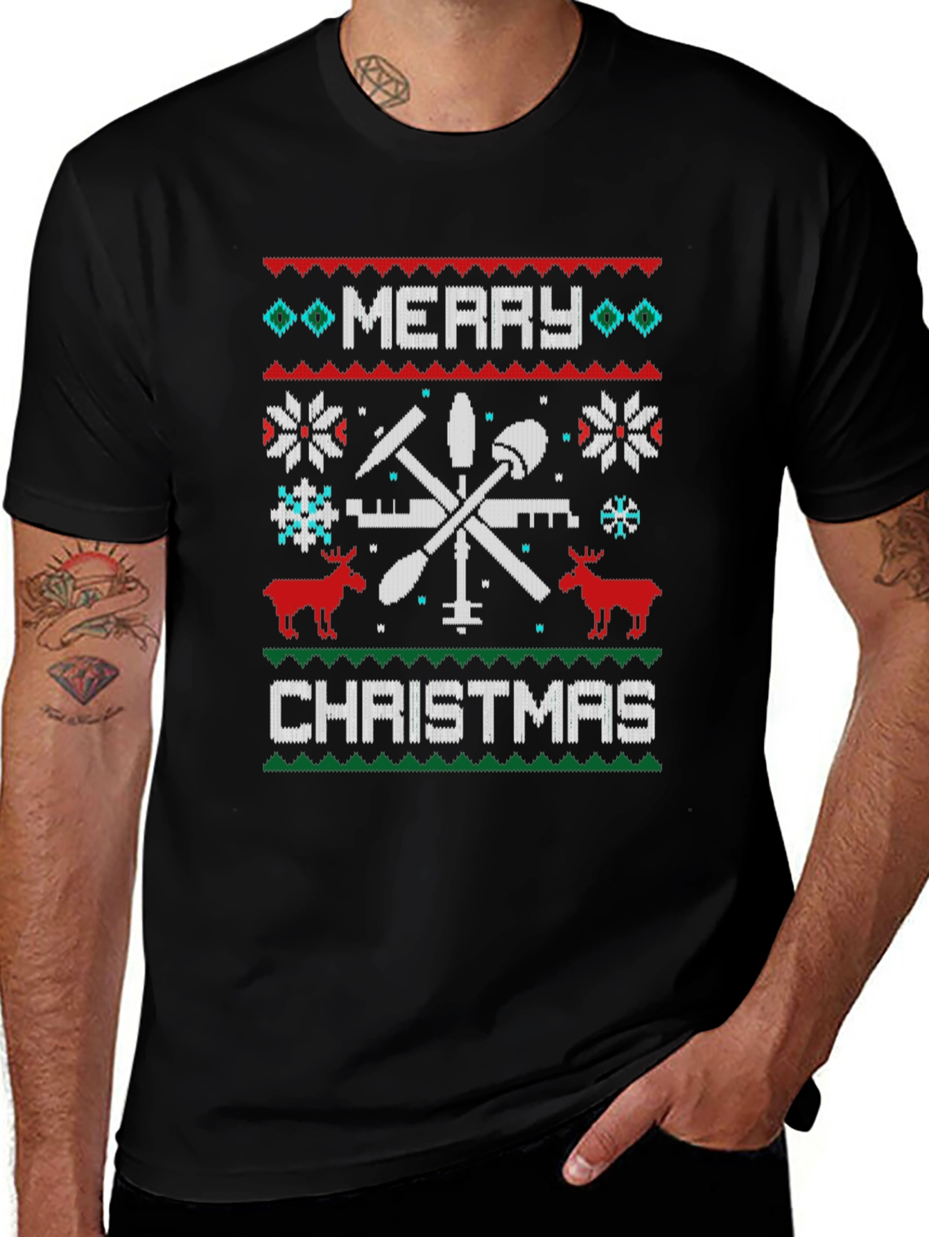 Merry Christmas Tooling Graphic Tee