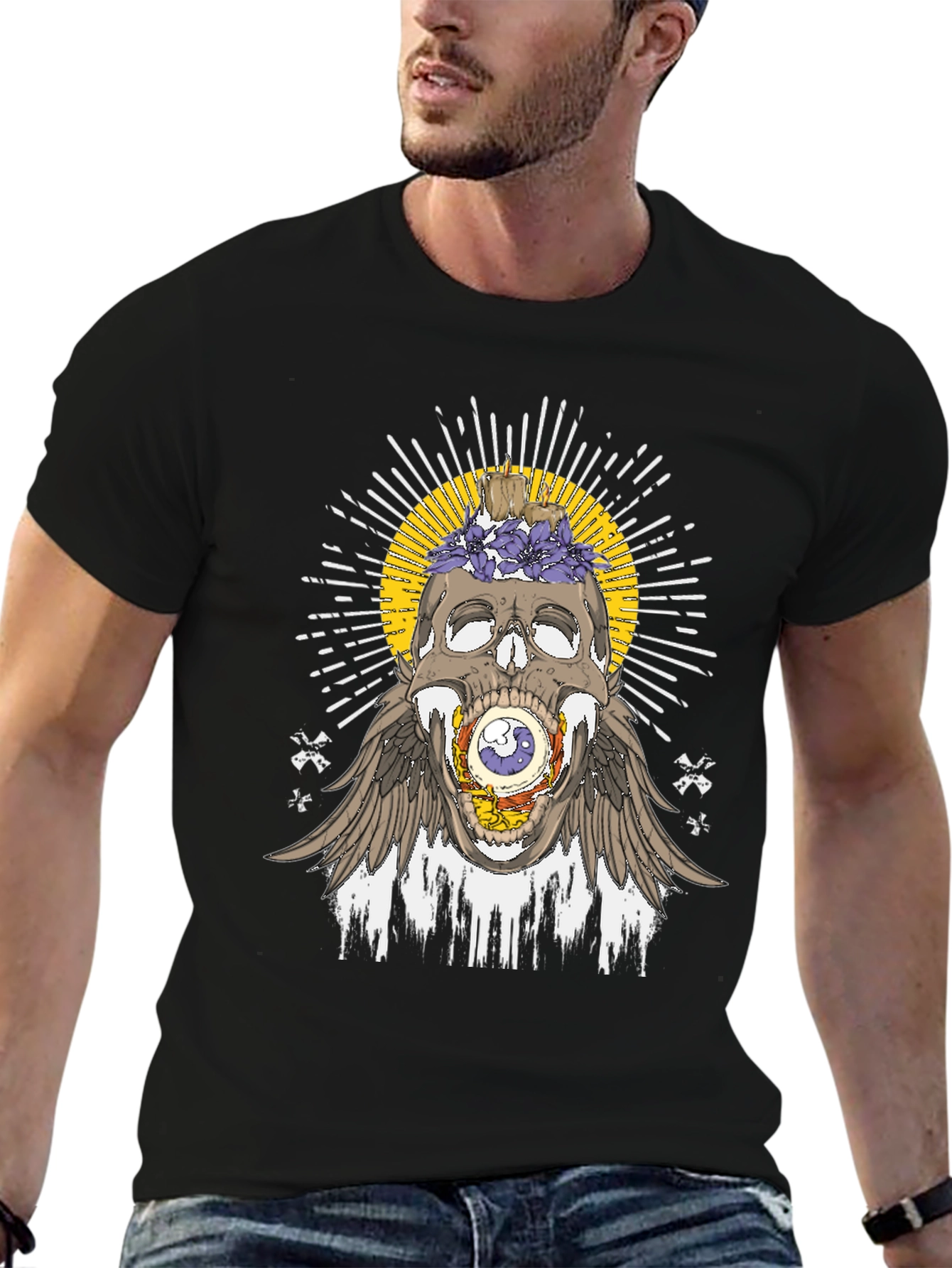 Skull & Eye Graphic Tee - Unique Design
