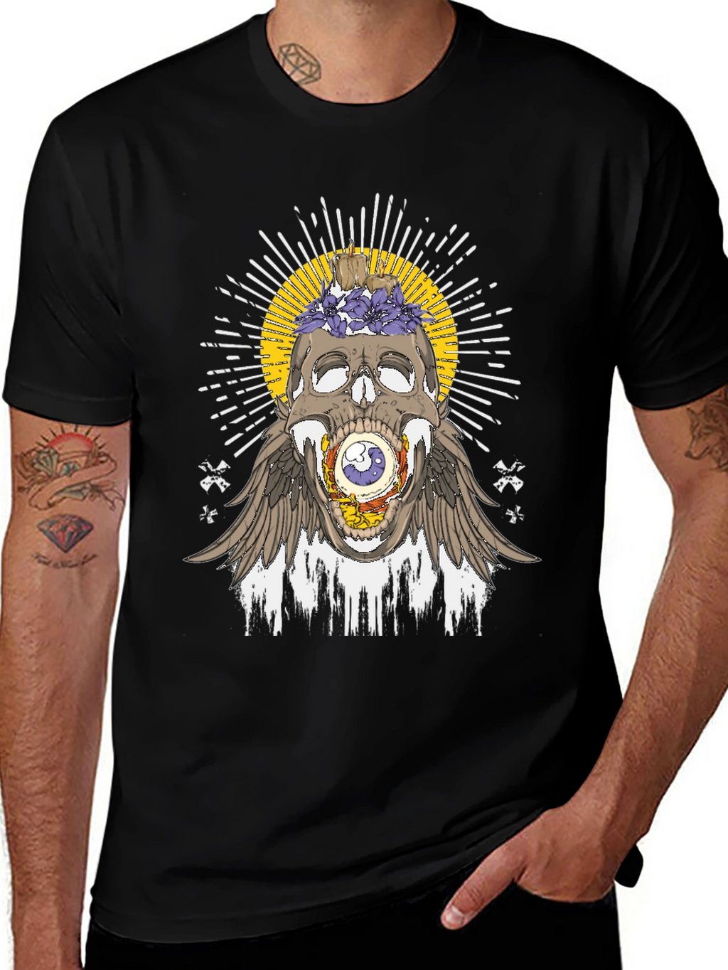 Skull & Eye Graphic Tee - Unique Design