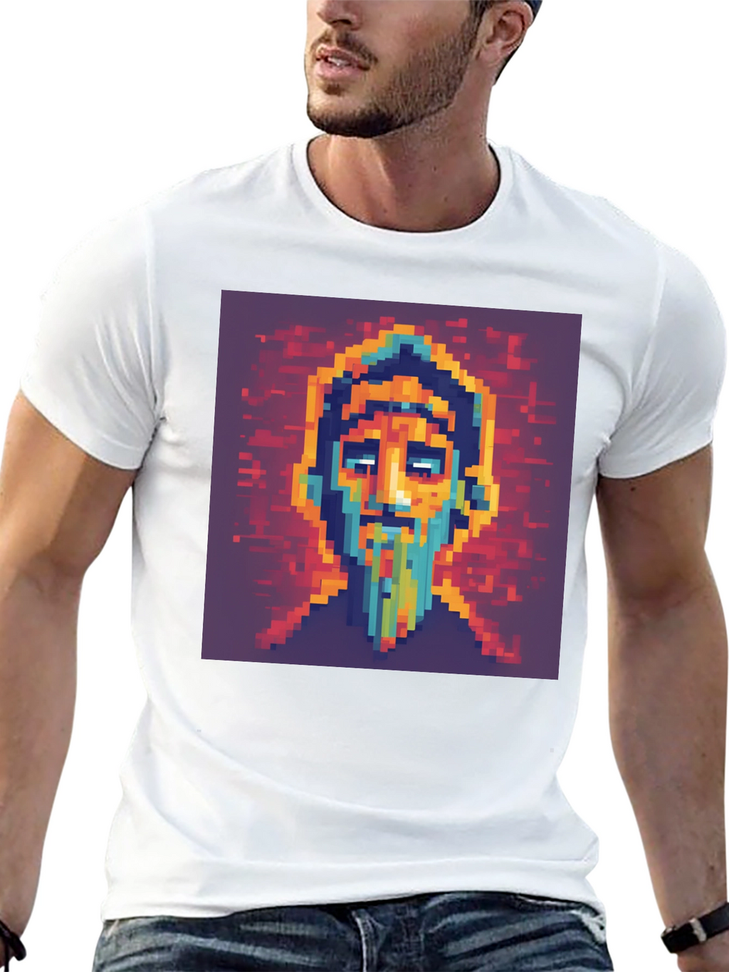 Pixel Art Portrait T-Shirt - Unique Graphic Tee