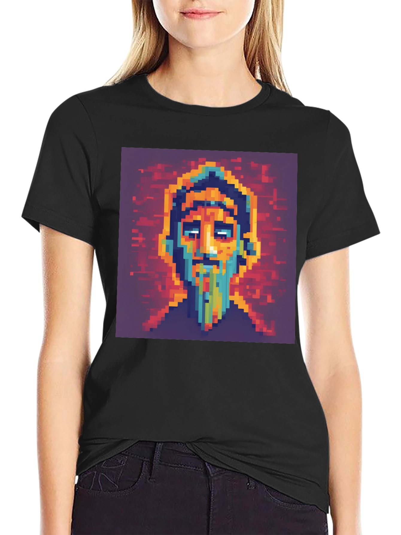 Pixel Art Portrait T-Shirt - Unique Graphic Tee