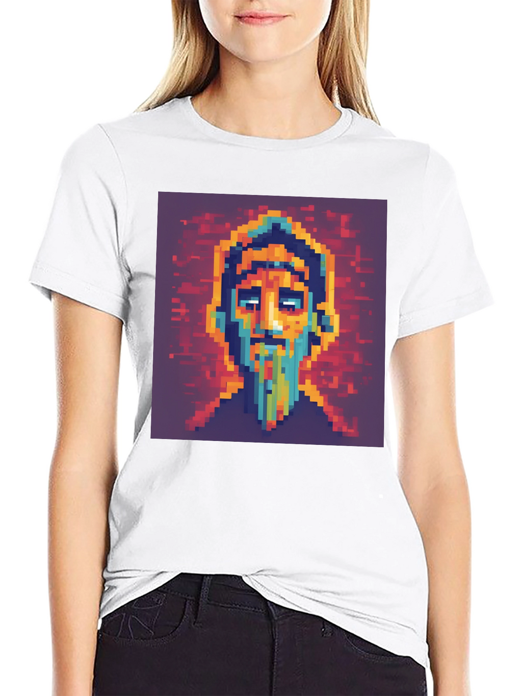 Pixel Art Portrait T-Shirt - Unique Graphic Tee