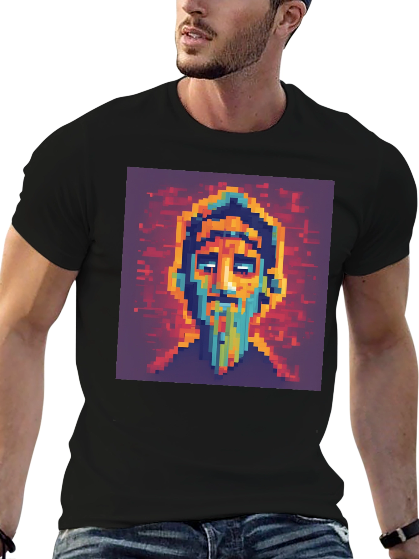 Pixel Art Portrait T-Shirt - Unique Graphic Tee