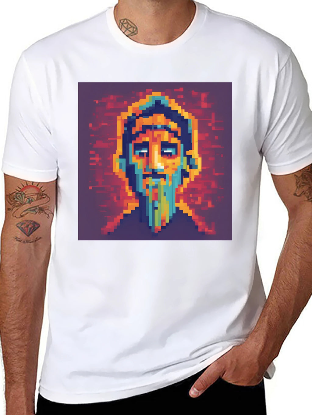 Pixel Art Portrait T-Shirt - Unique Graphic Tee