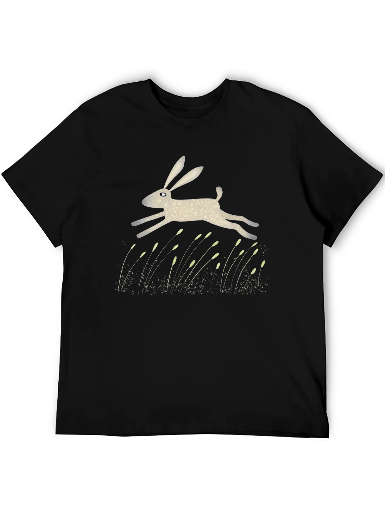 Hare Graphic Print Black T-Shirt