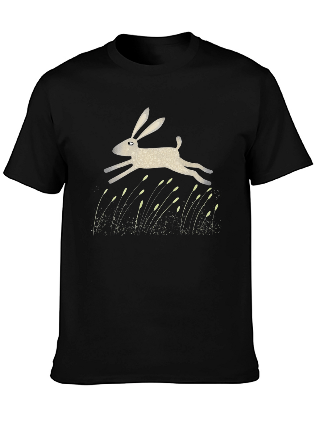 Hare Graphic Print Black T-Shirt