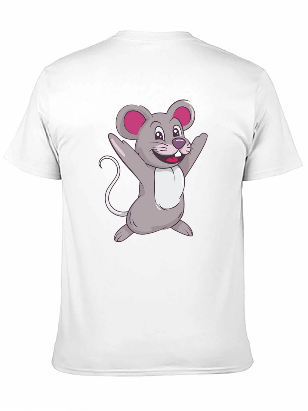 Cartoon Mouse Graphic Tee - Black Casual T-Shirt