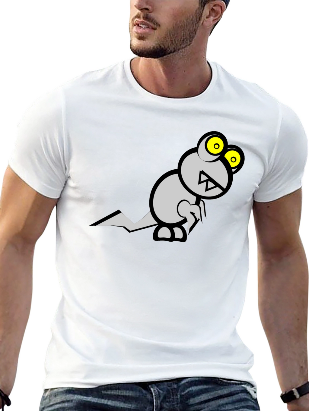 Monster Graphic Tee - Black Cotton T-Shirt