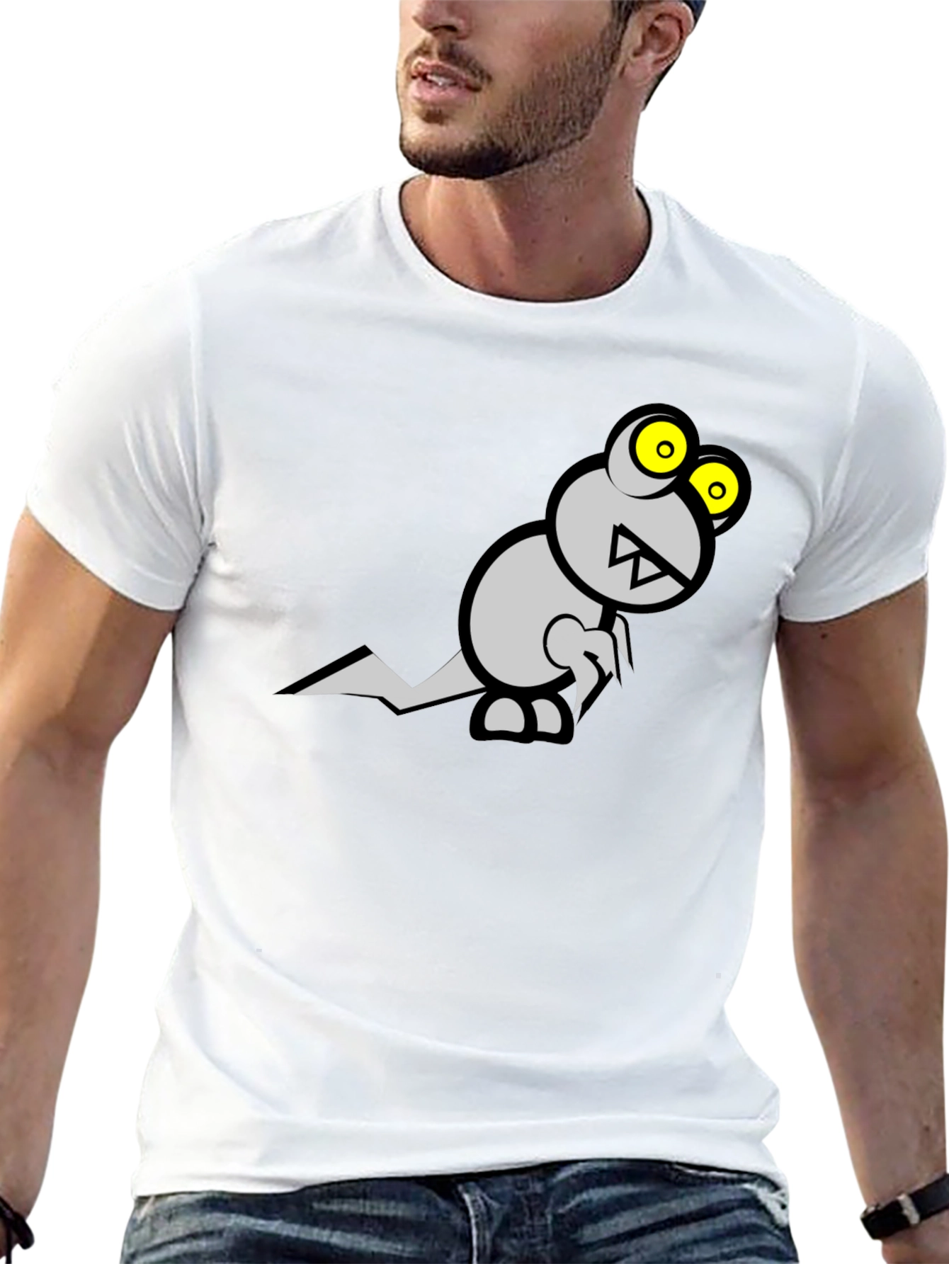 Monster Graphic Tee - Black Cotton T-Shirt