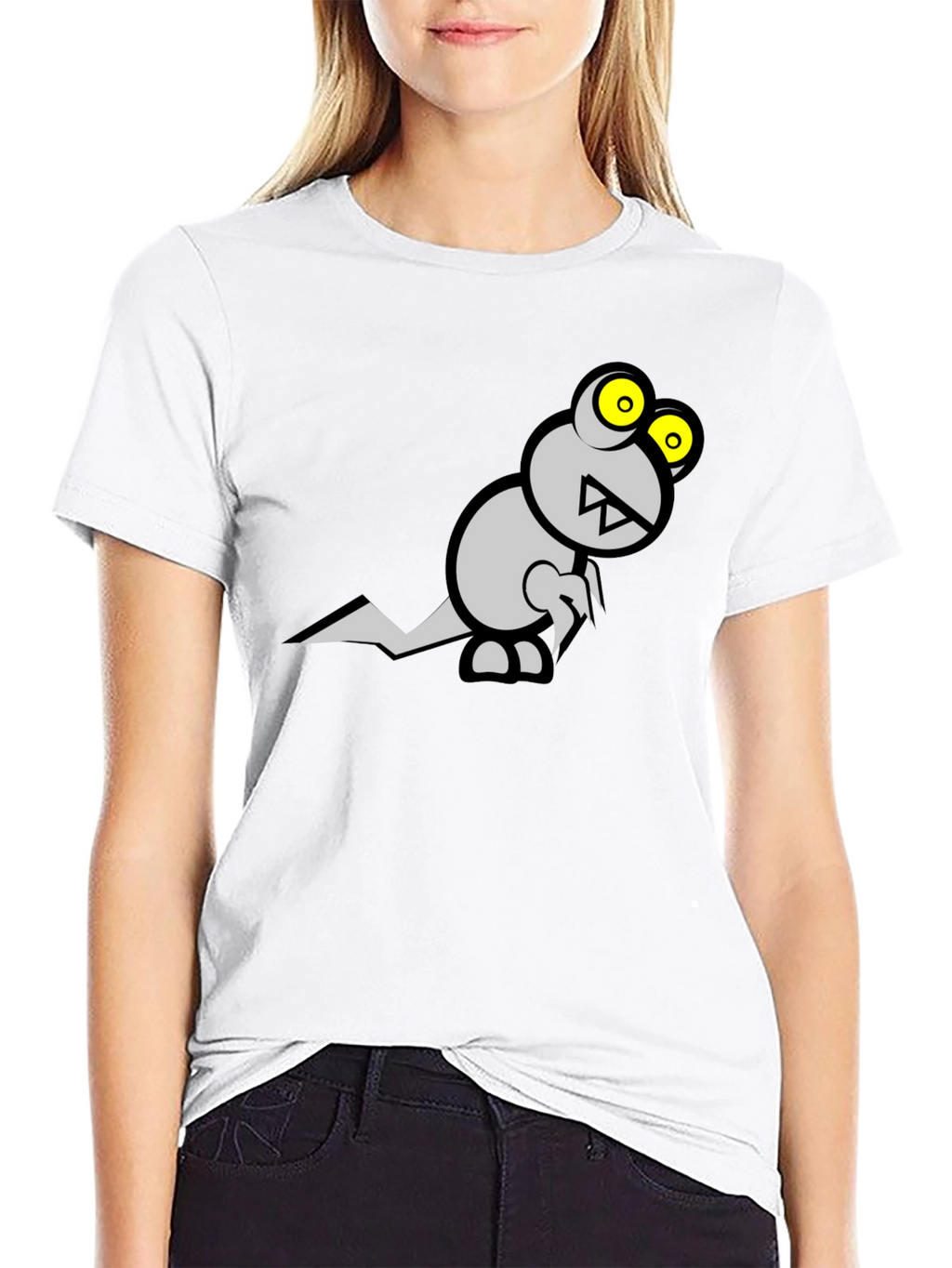 Monster Graphic Tee - Black Cotton T-Shirt