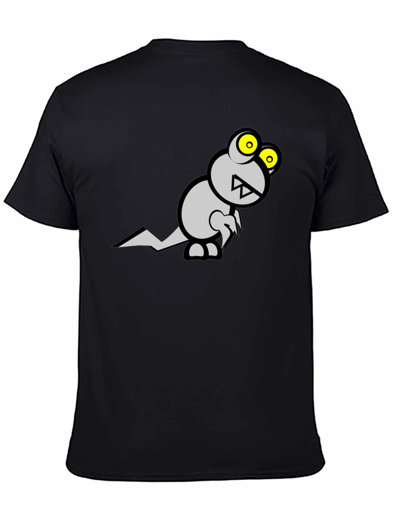 Monster Graphic Tee - Black Cotton T-Shirt