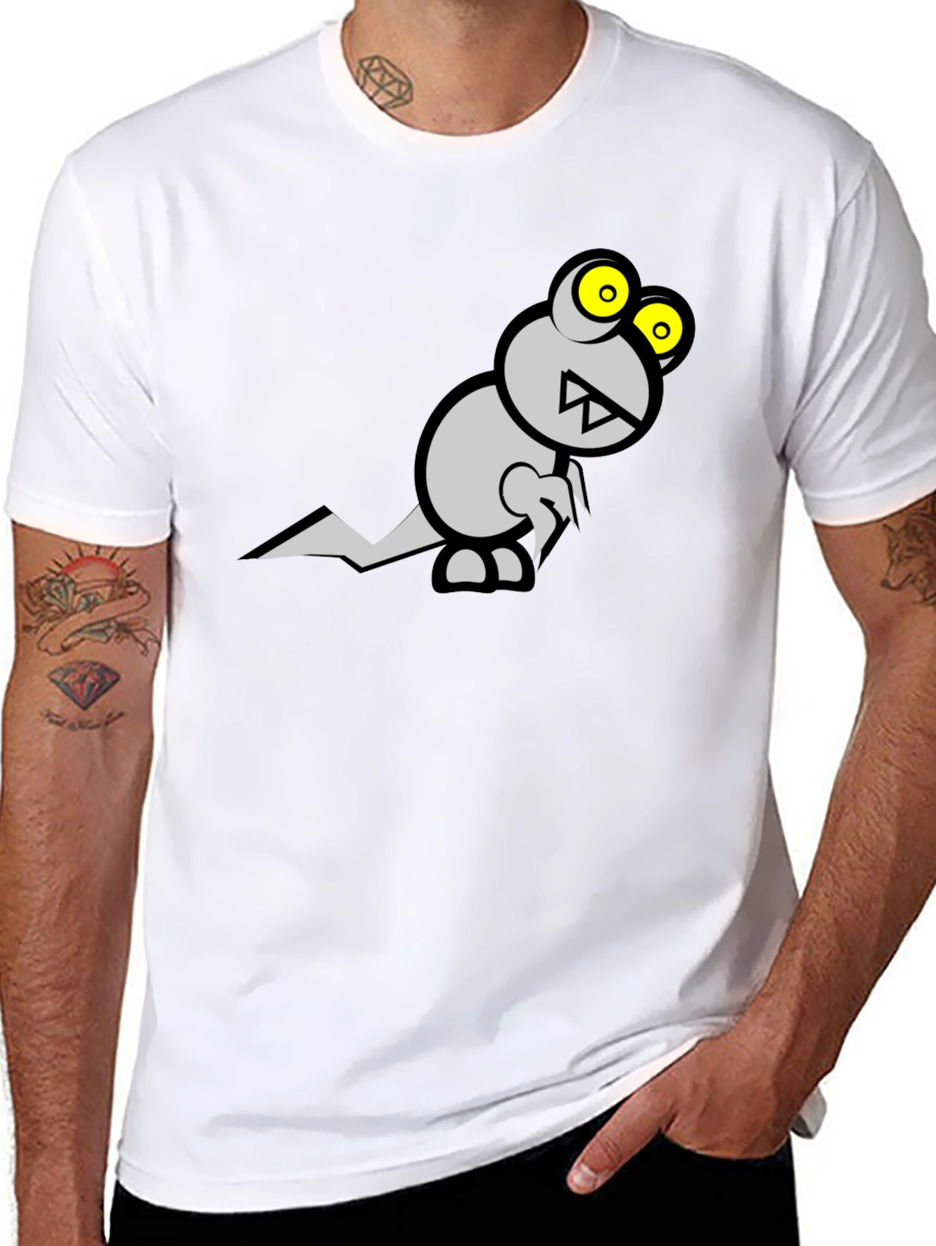 Monster Graphic Tee - Black Cotton T-Shirt