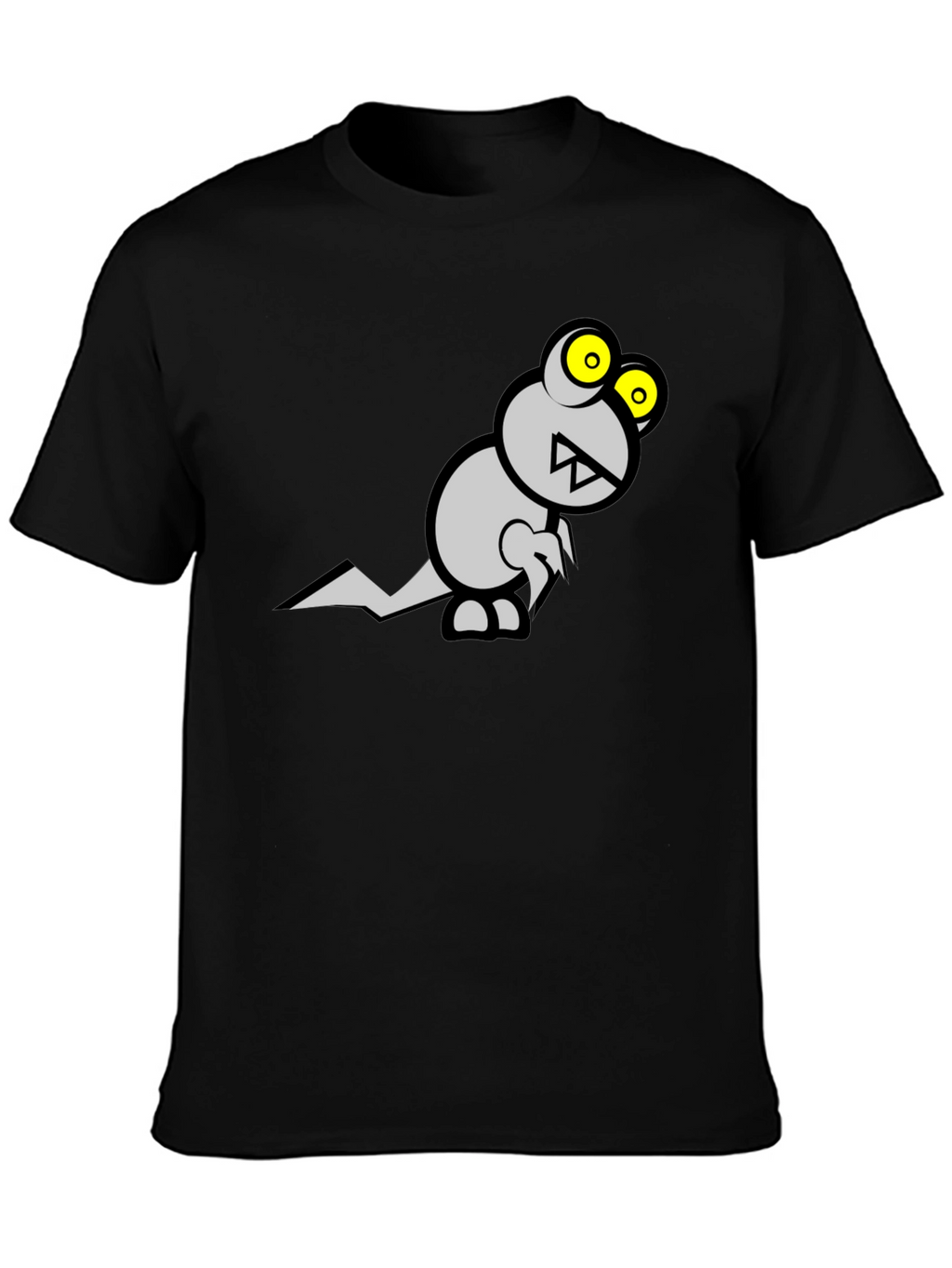 Monster Graphic Tee - Black Cotton T-Shirt