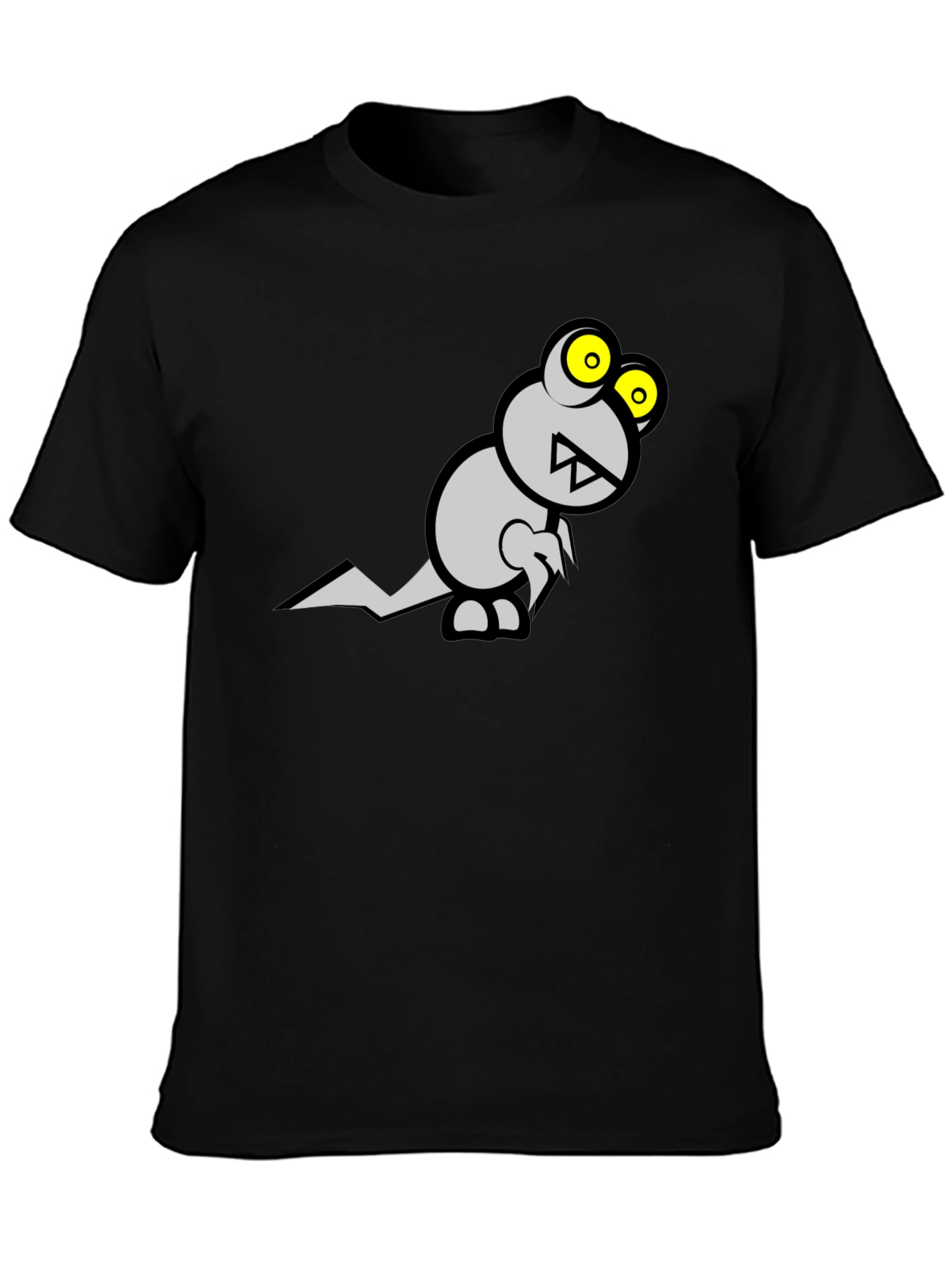 Monster Graphic Tee - Black Cotton T-Shirt