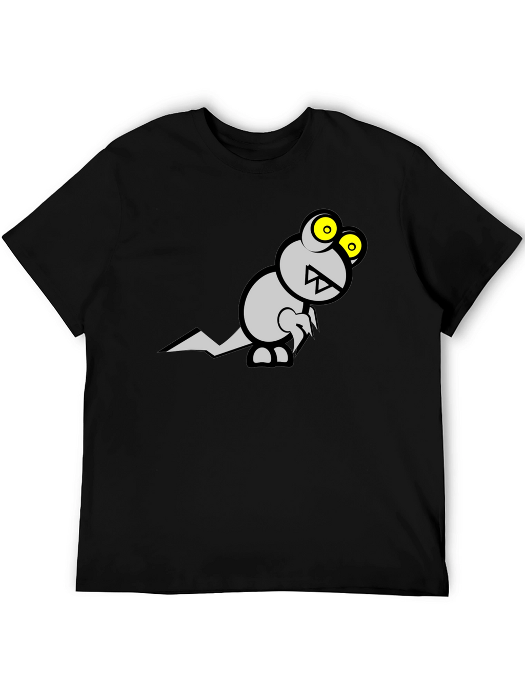 Monster Graphic Tee - Black Cotton T-Shirt