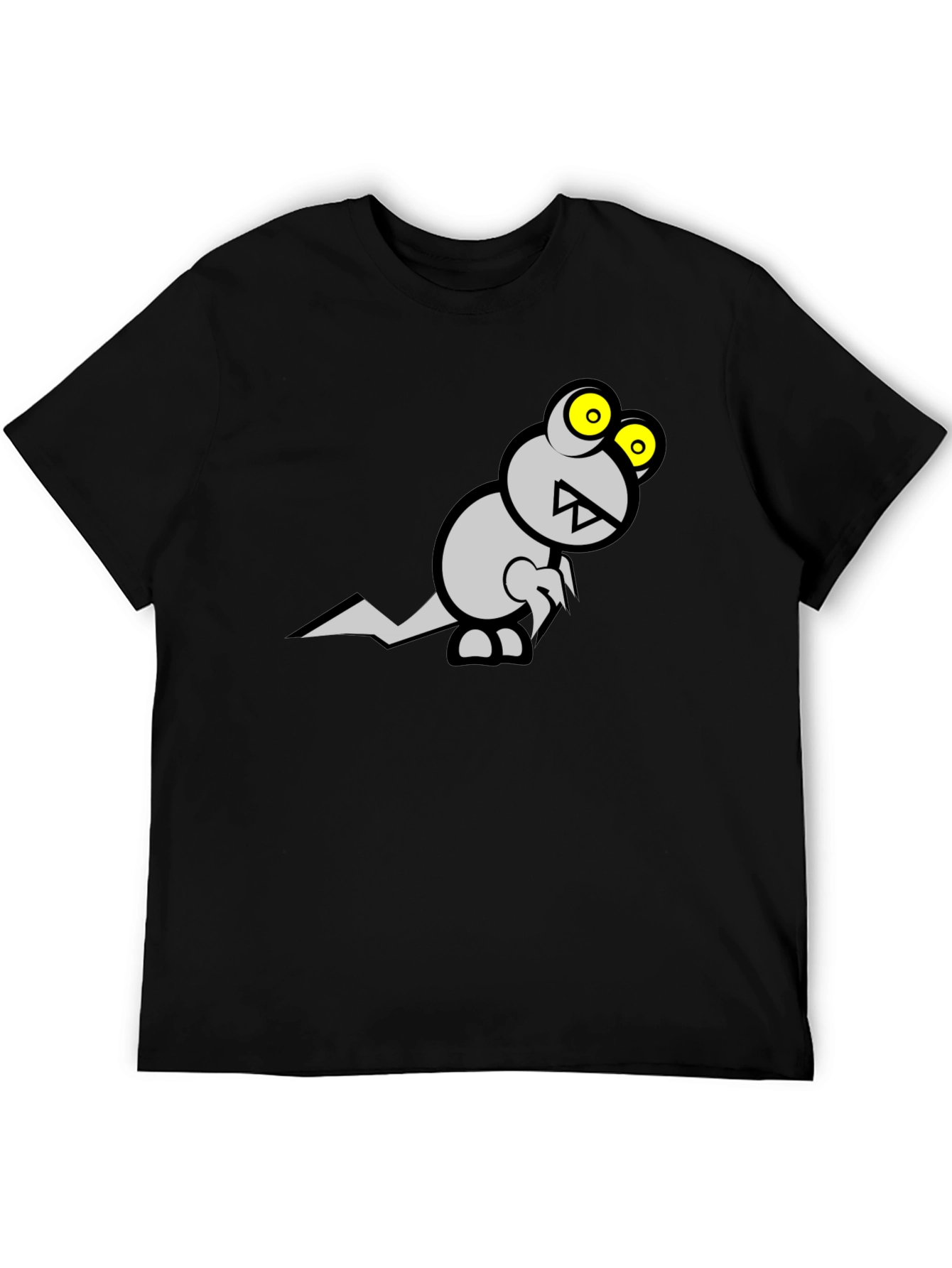 Monster Graphic Tee - Black Cotton T-Shirt