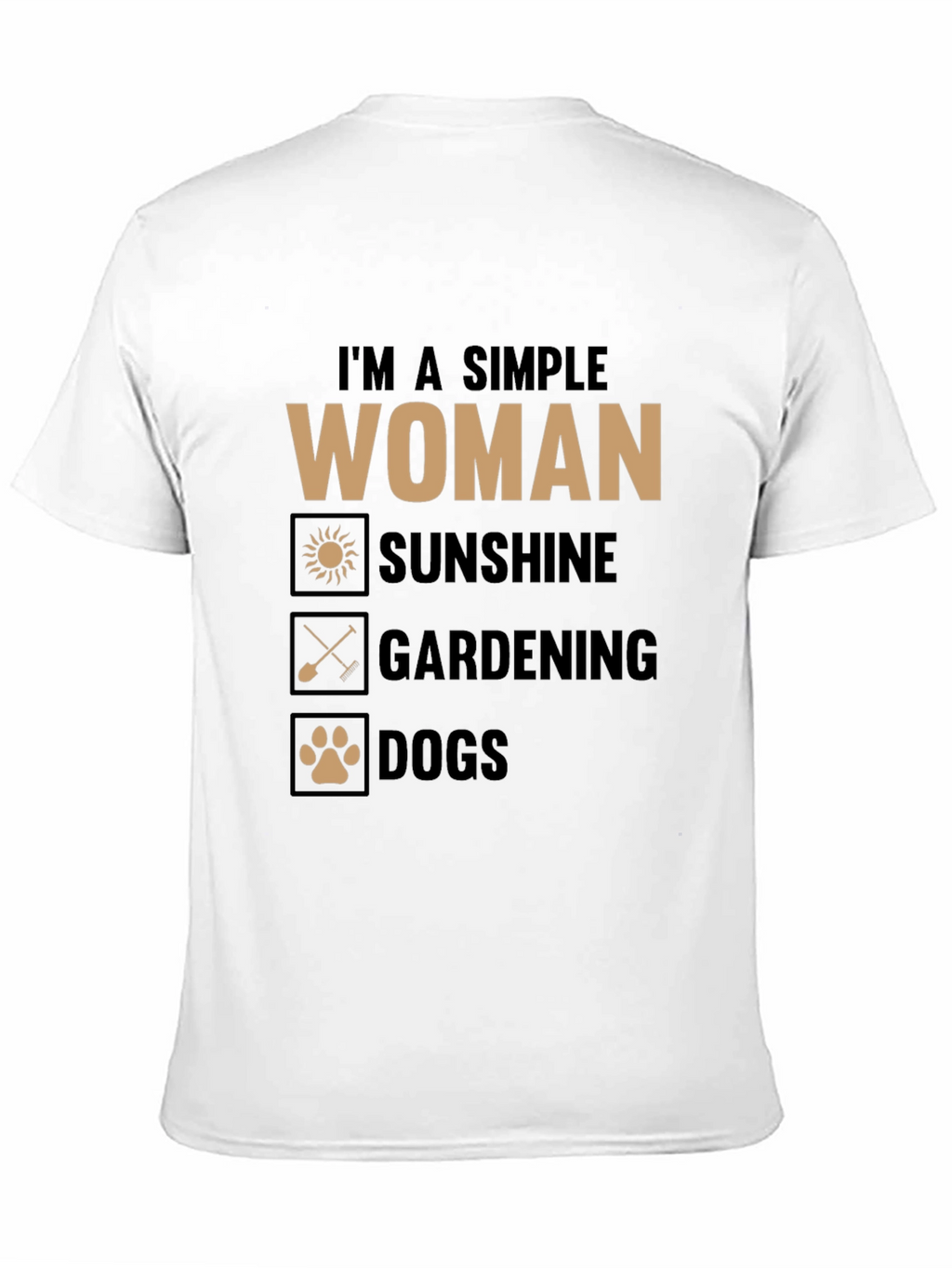 Simple Woman T-Shirt: Sunshine Gardening Dogs