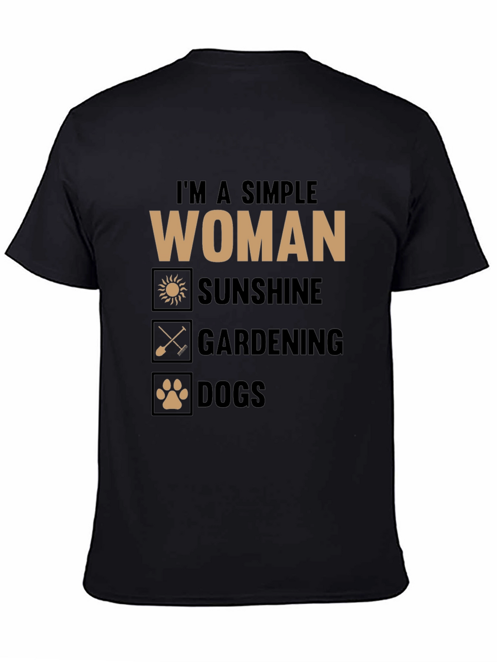 Simple Woman T-Shirt: Sunshine Gardening Dogs