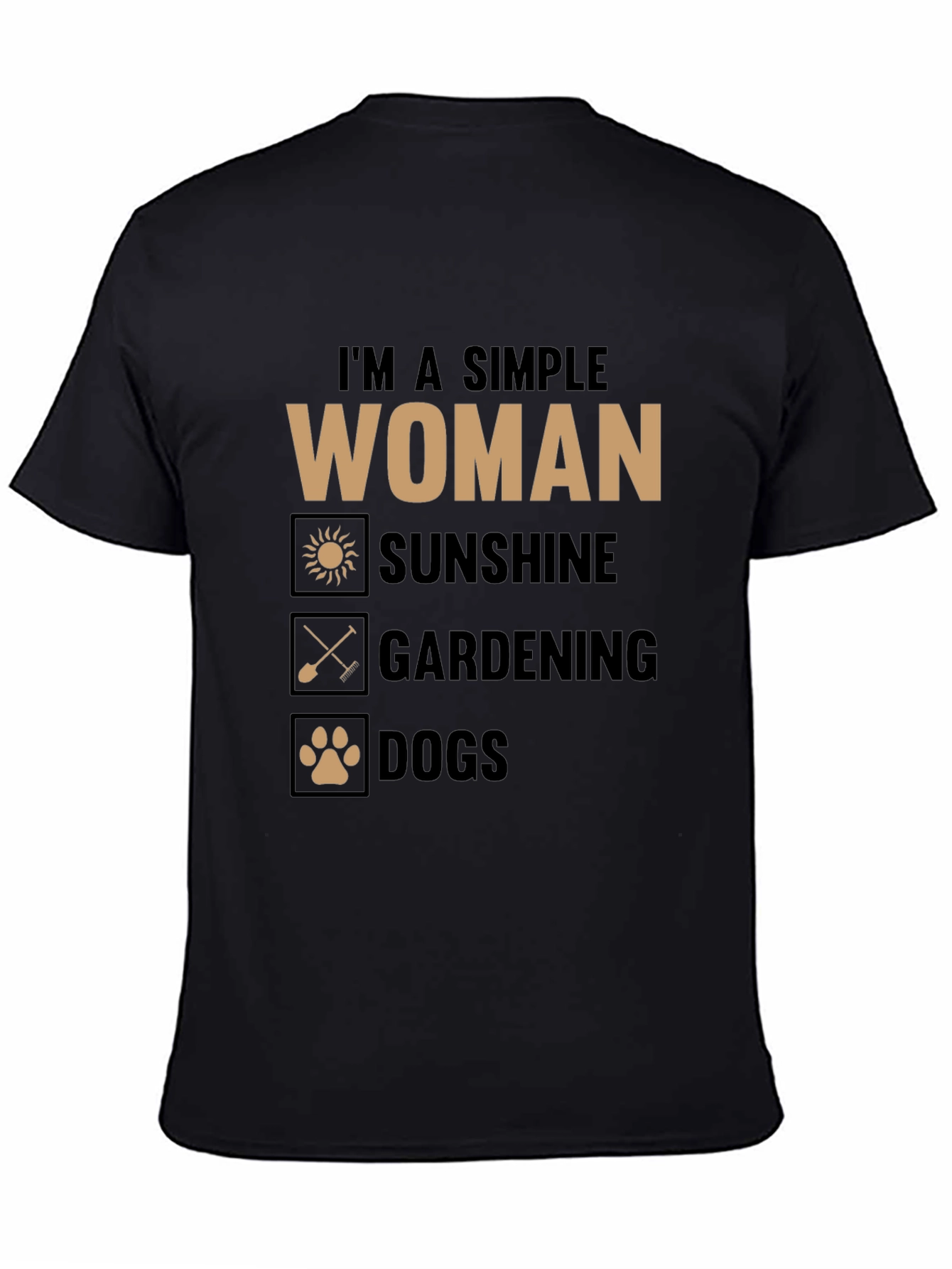 Simple Woman T-Shirt: Sunshine Gardening Dogs