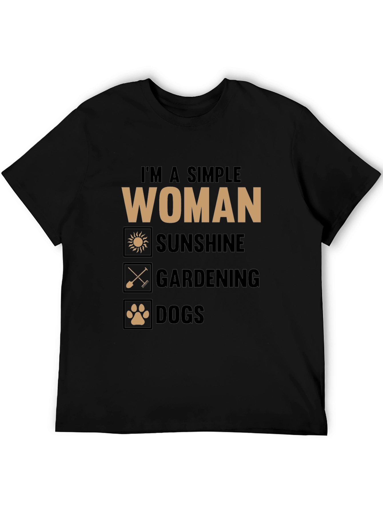Simple Woman T-Shirt: Sunshine Gardening Dogs