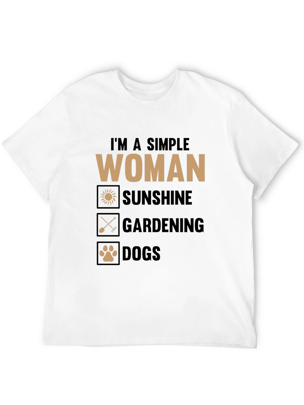 Simple Woman T-Shirt: Sunshine Gardening Dogs