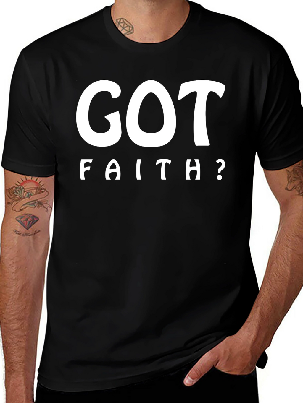 Got Faith? Black Graphic Print T-Shirt
