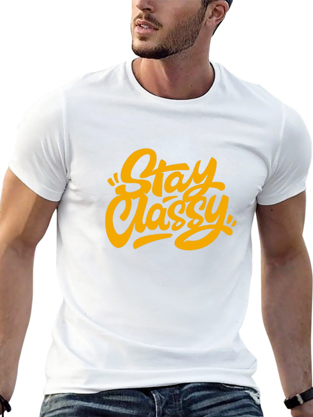 Stay Classy Graphic Tee - Trendy Unisex Black T-Shirt