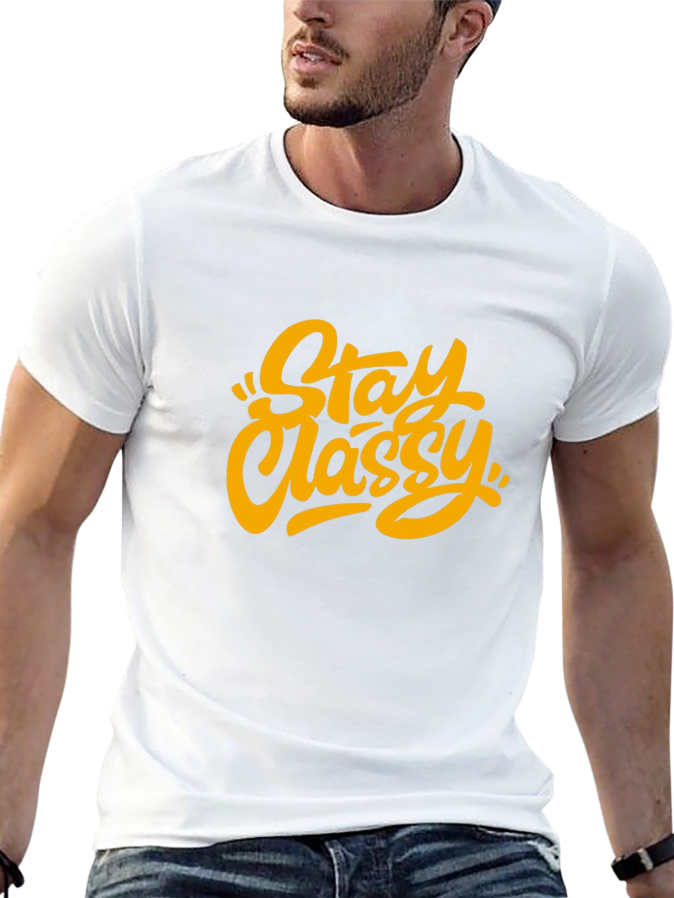 Stay Classy Graphic Tee - Trendy Unisex Black T-Shirt