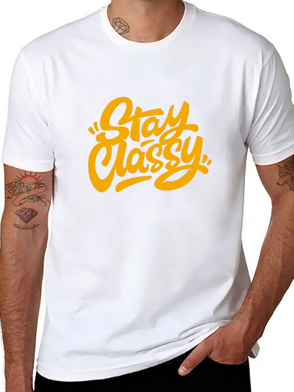 Stay Classy Graphic Tee - Trendy Unisex Black T-Shirt