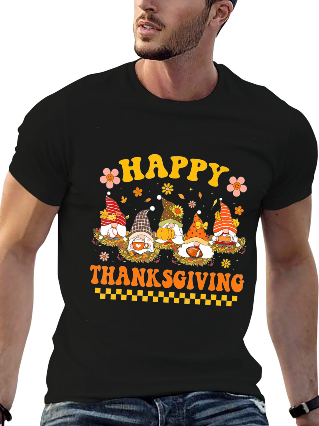 Happy Thanksgiving Gnomes Graphic Tee