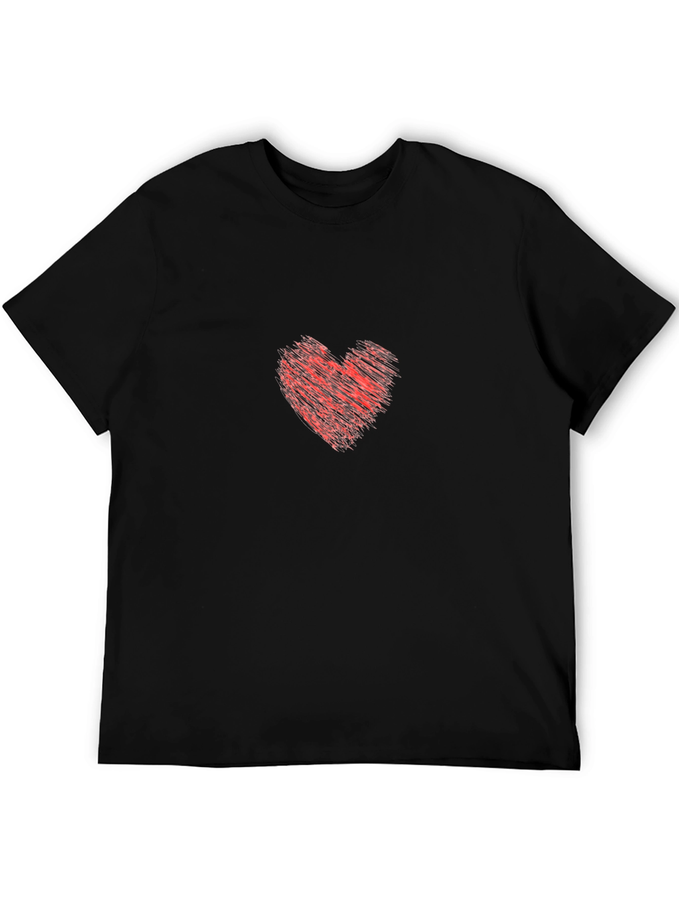 Heart Graphic Tee - Stylish Black Cotton T-Shirt