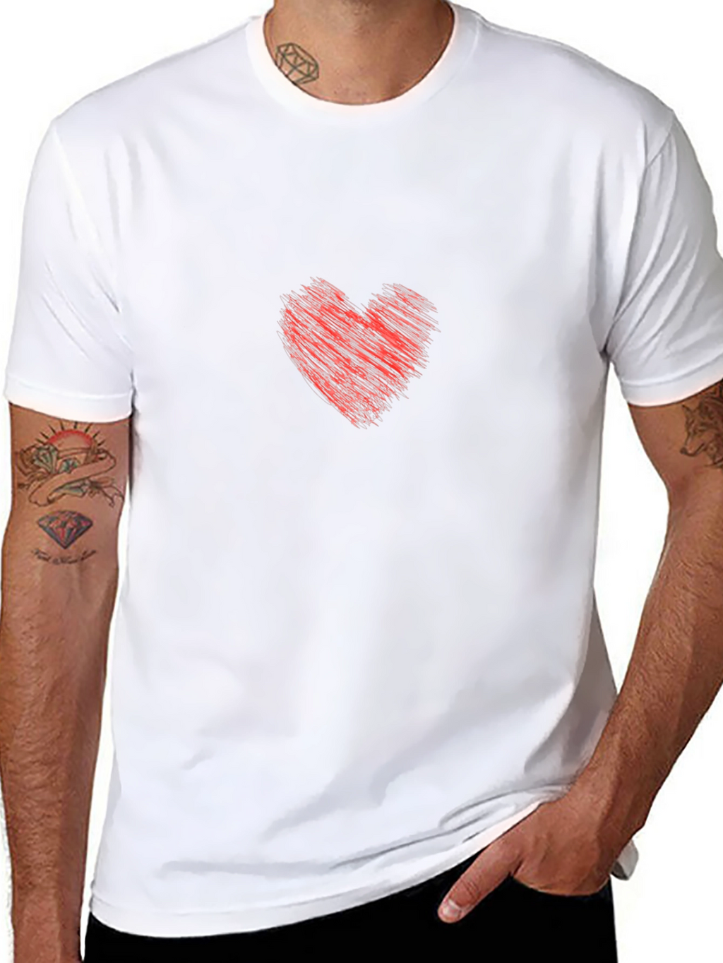 Heart Graphic Tee - Stylish Black Cotton T-Shirt