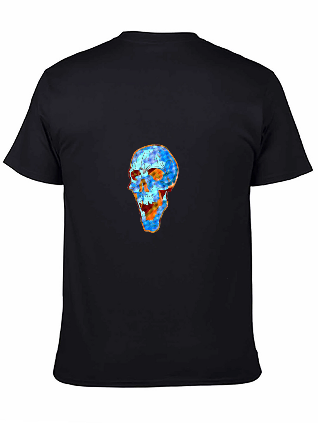 Geometric Skull Graphic Tee - Modern Art Style