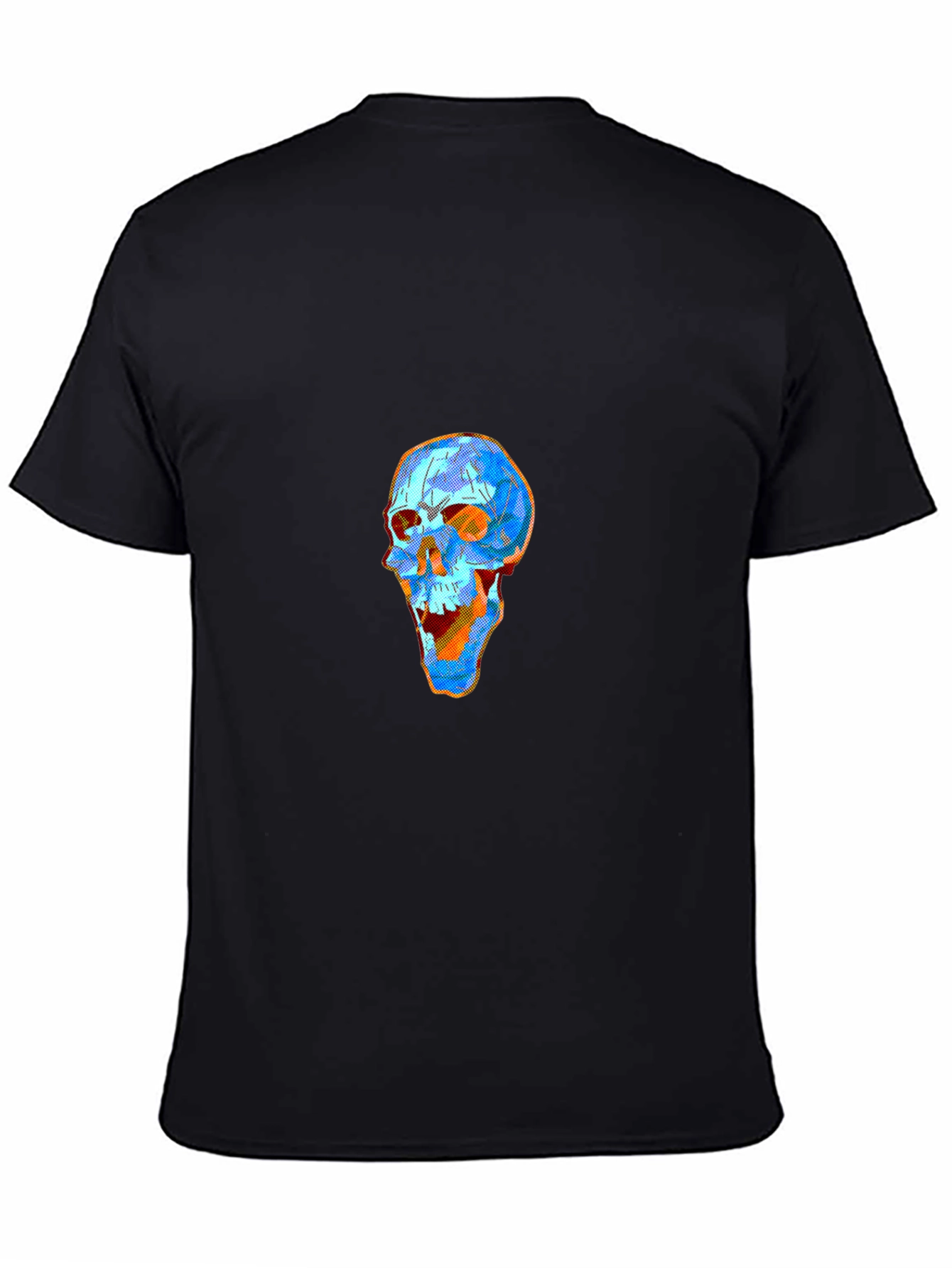 Geometric Skull Graphic Tee - Modern Art Style
