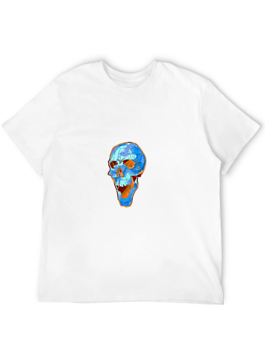 Geometric Skull Graphic Tee - Modern Art Style