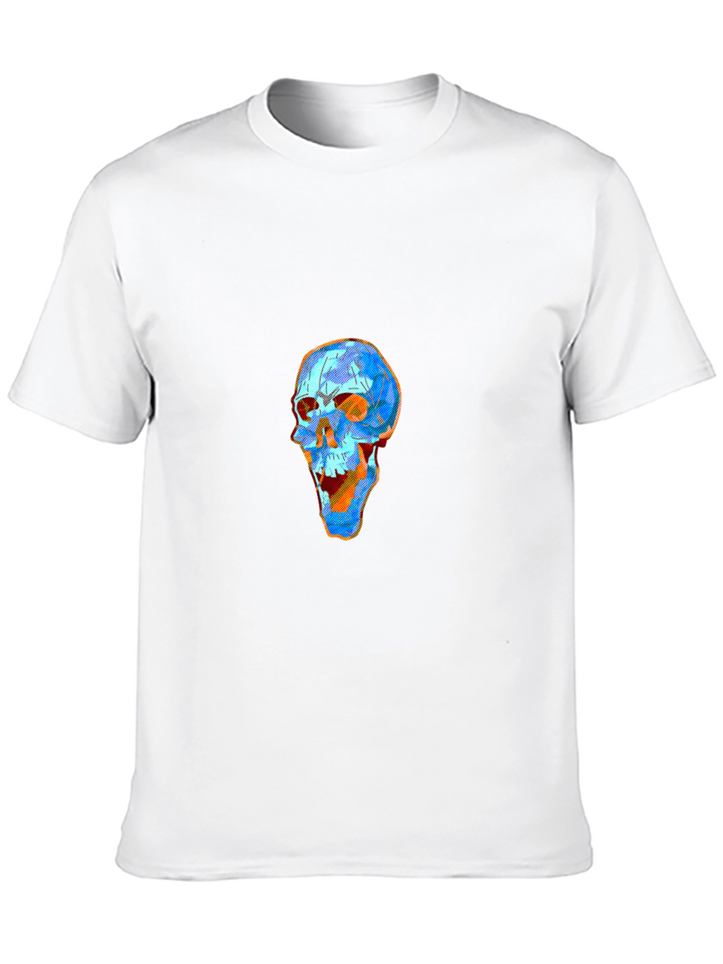 Geometric Skull Graphic Tee - Modern Art Style