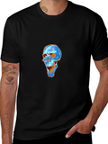 Geometric Skull Graphic Tee - Modern Art Style