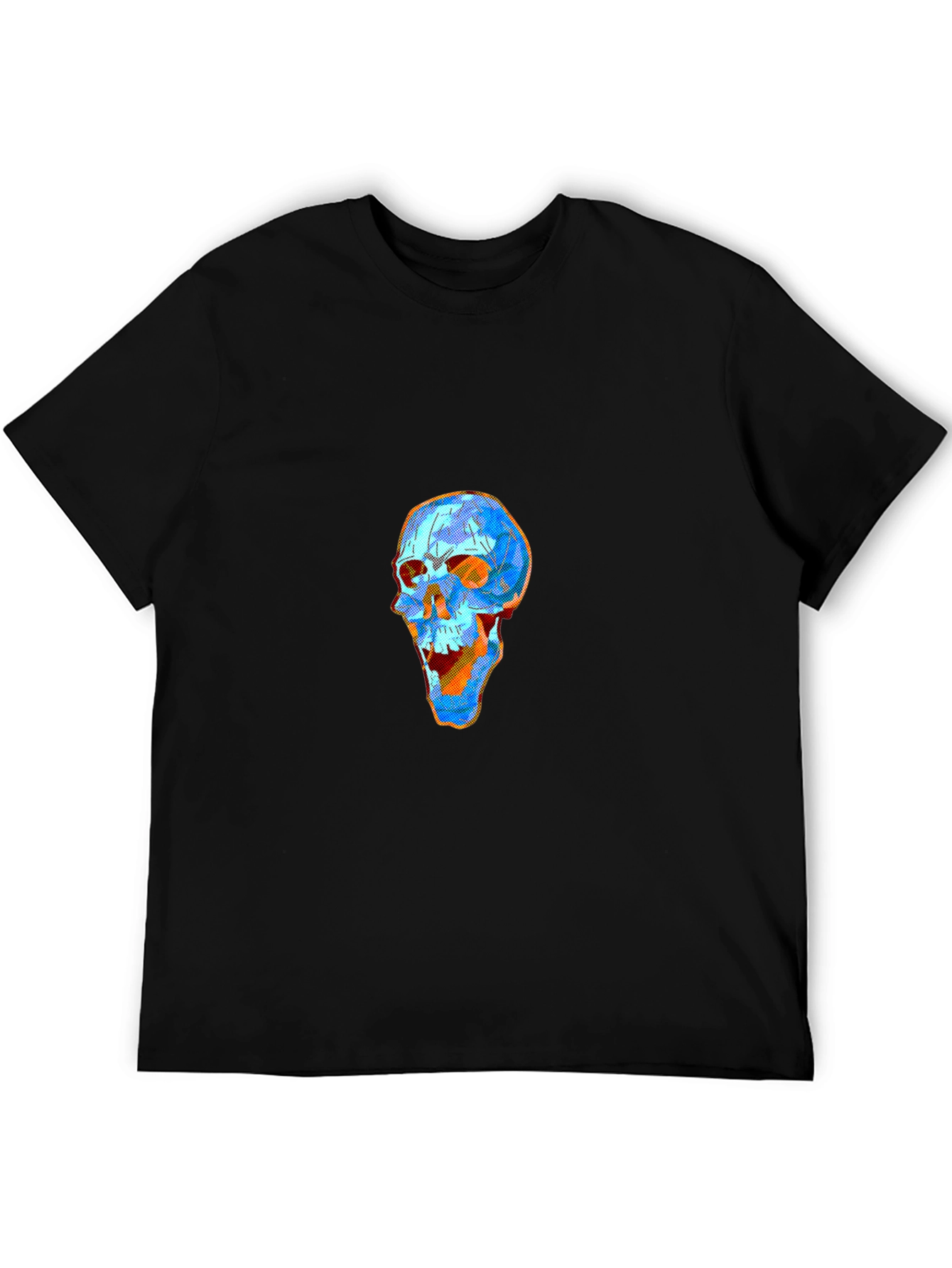 Geometric Skull Graphic Tee - Modern Art Style