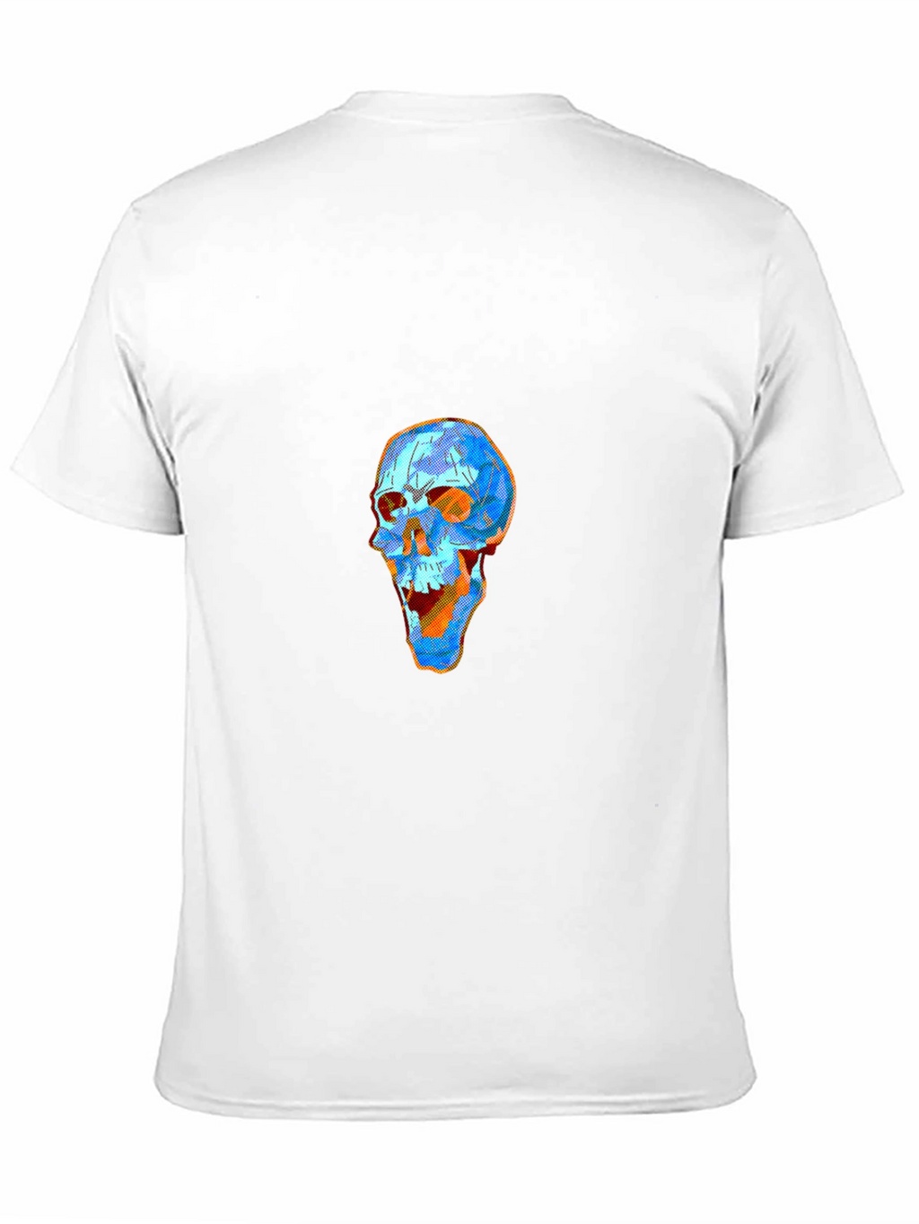 Geometric Skull Graphic Tee - Modern Art Style