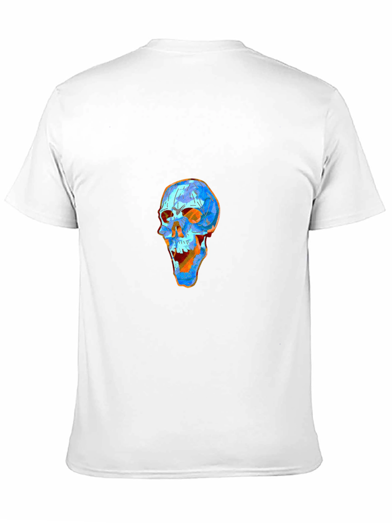 Geometric Skull Graphic Tee - Modern Art Style