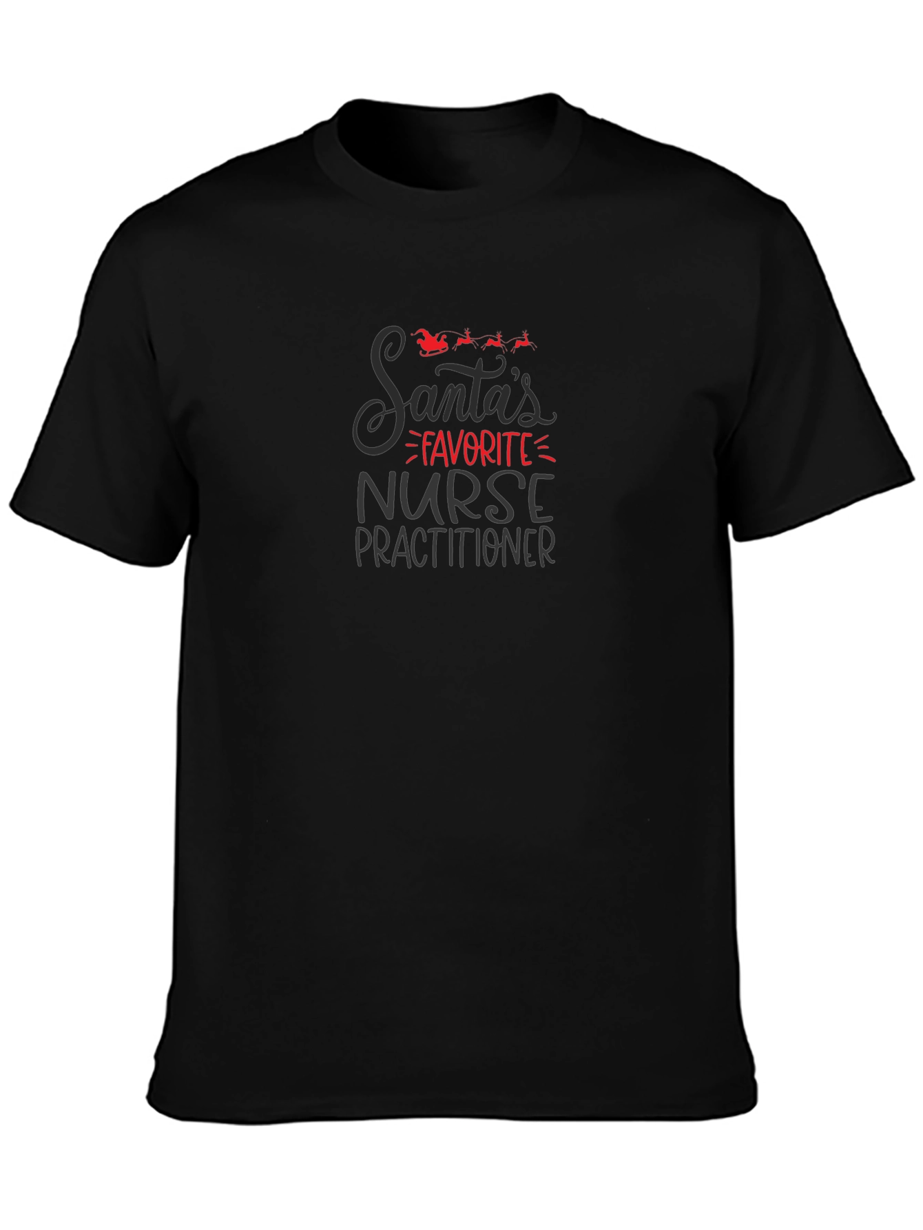 Santas Favorite Nurse Practitioner Black T-Shirt
