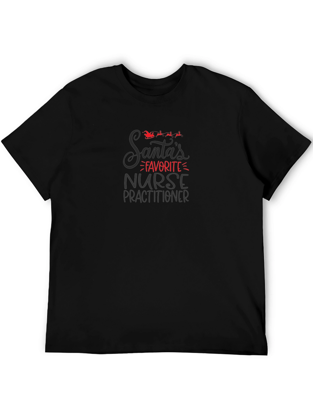 Santas Favorite Nurse Practitioner Black T-Shirt