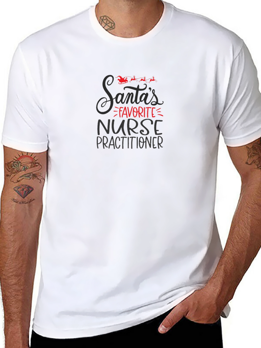 Santas Favorite Nurse Practitioner Black T-Shirt