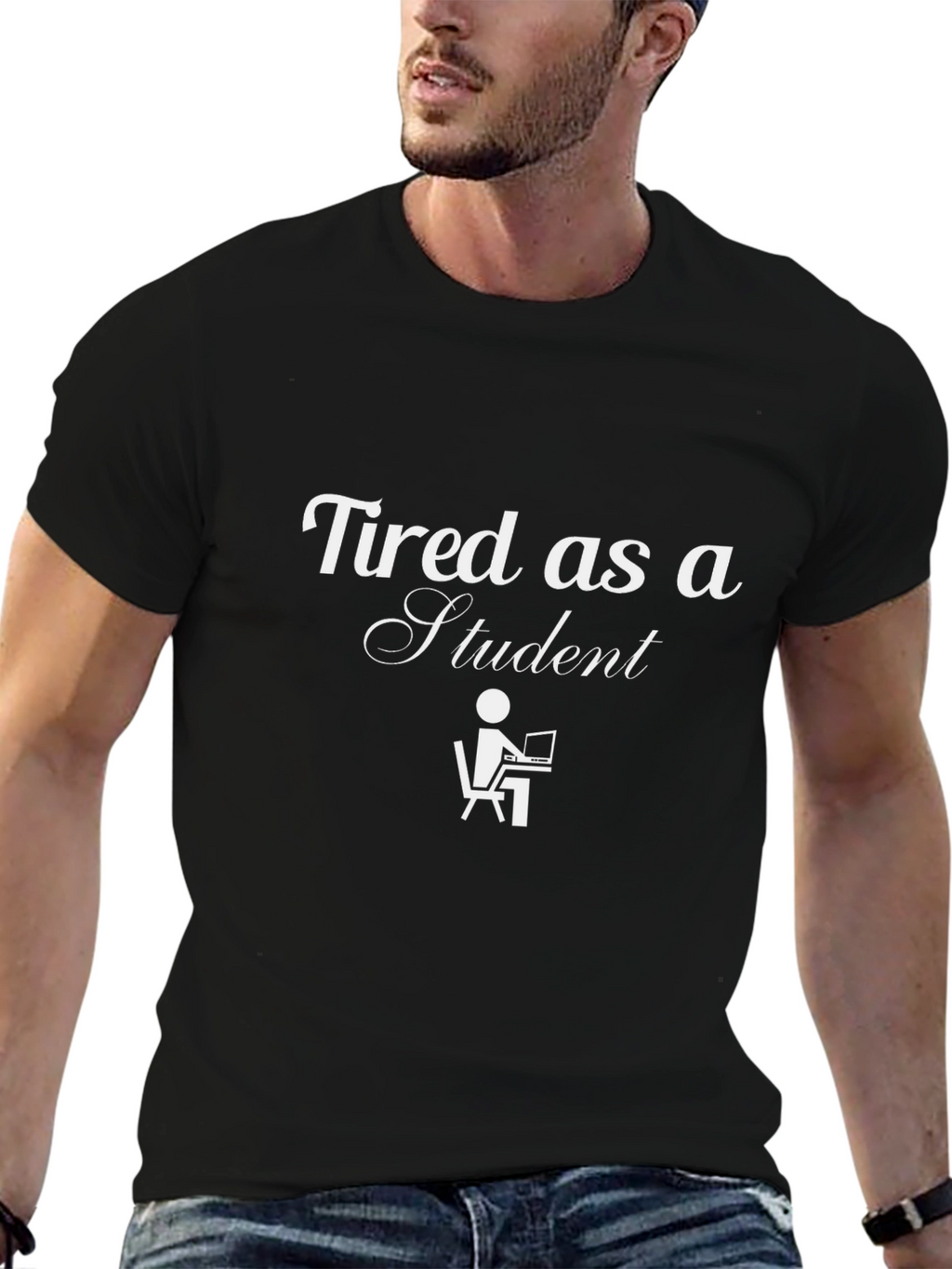 Tired Student Graphic Tee - Black Unisex T-Shirt