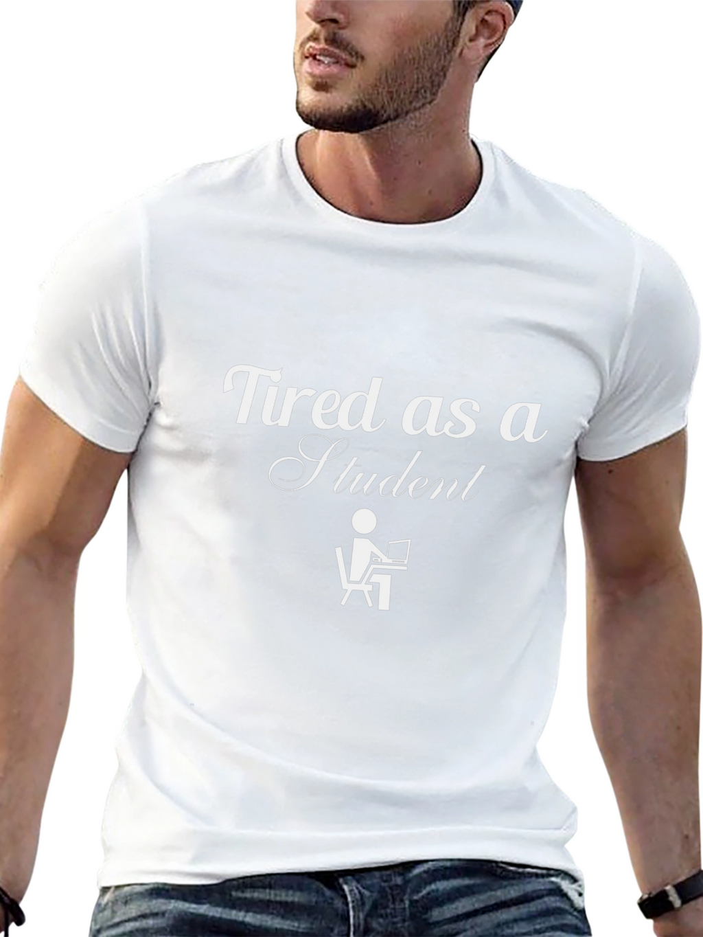 Tired Student Graphic Tee - Black Unisex T-Shirt