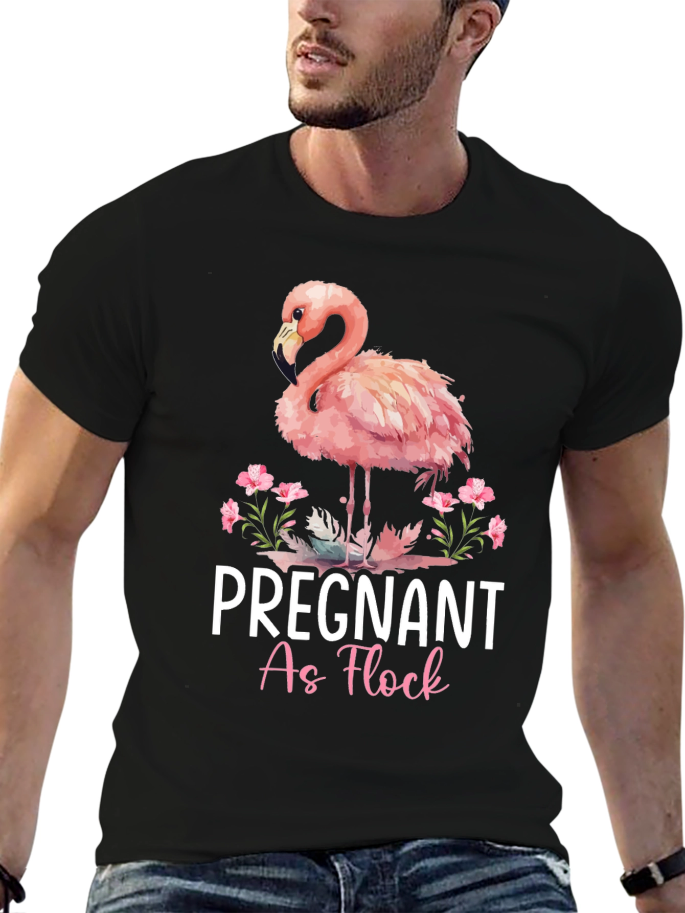Pregnant As Flock Flamingo T-Shirt