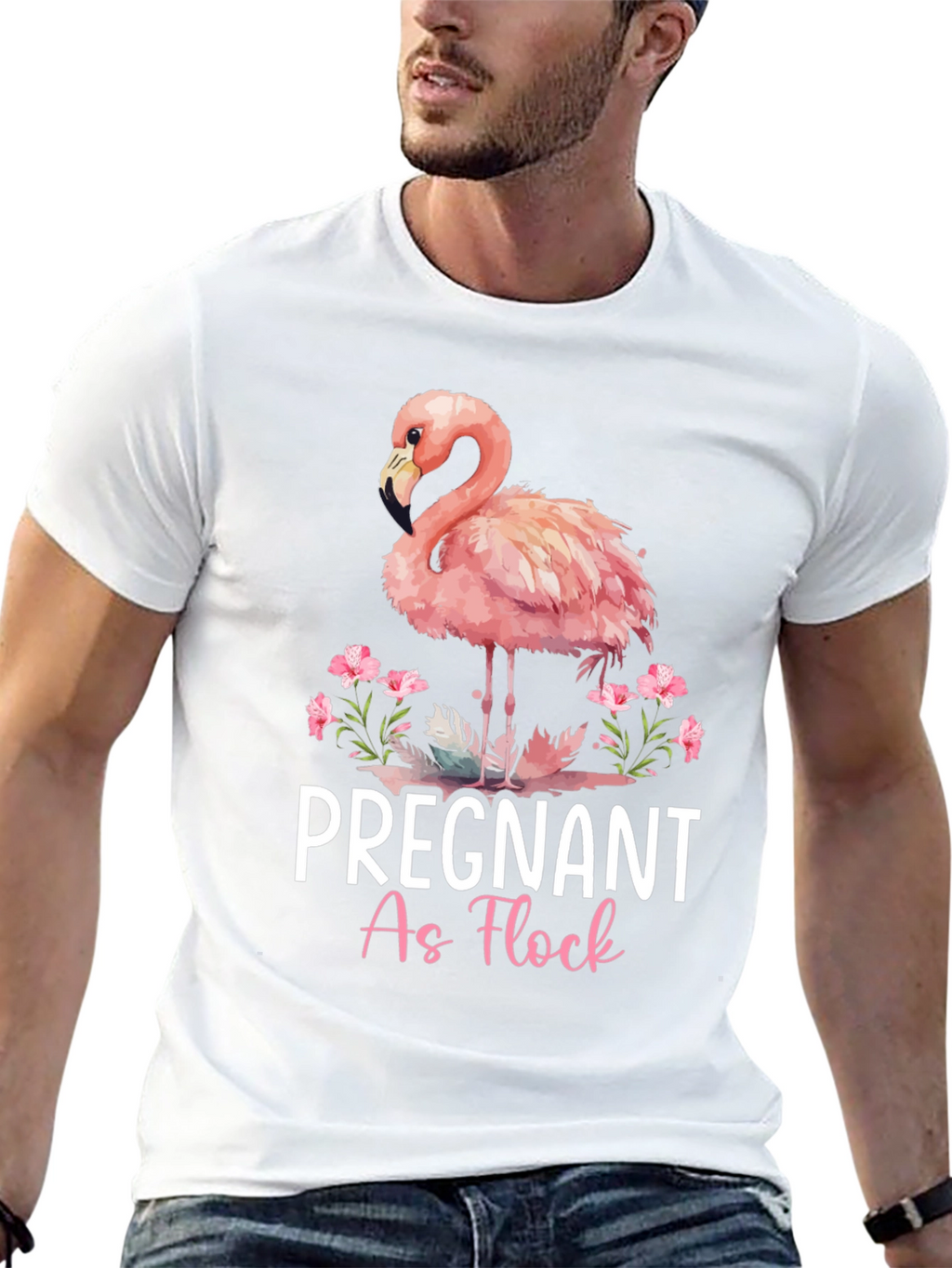 Pregnant As Flock Flamingo T-Shirt