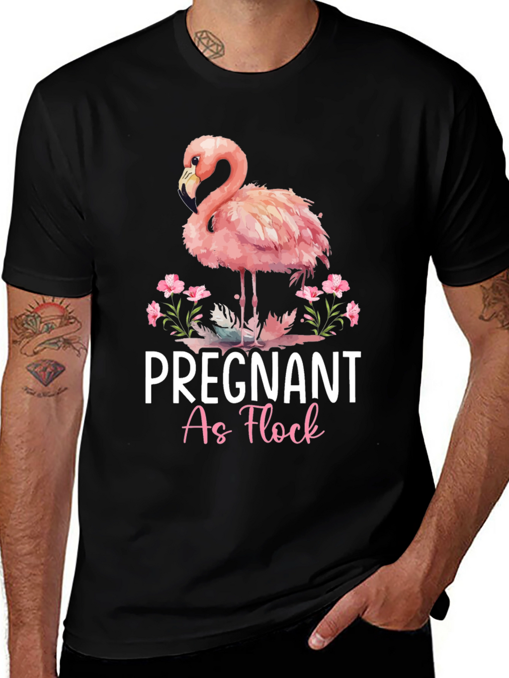 Pregnant As Flock Flamingo T-Shirt